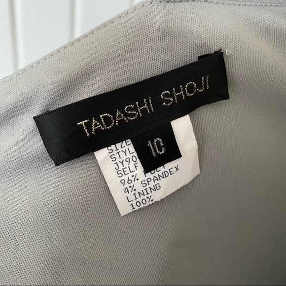 NWT Tadashi Shoji Grey & Black Animal Print Cocktail Dress Cap Sleeve Size 10 - Picture 15 of 16